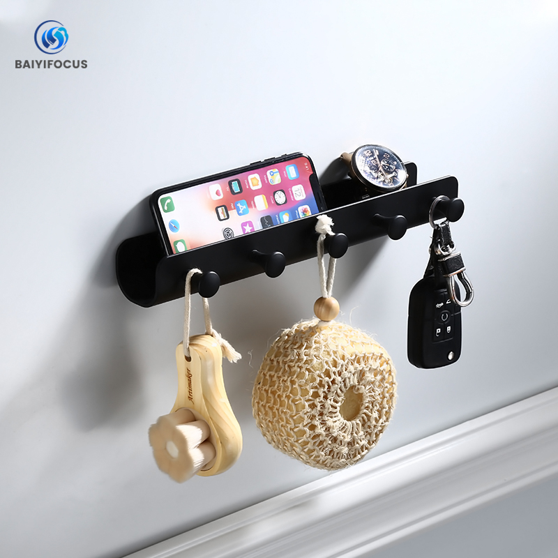 Black Decorative Wall Hanging Hook Rack Bathroom Kitchen Hanger Hook Rack