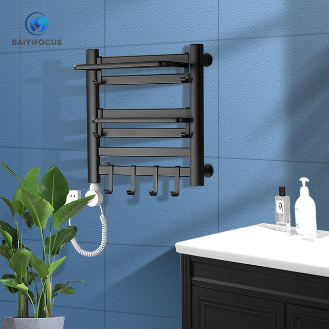 Intelligent electric heating towel rack space aluminum carbon fiber heating intelligent constant temperature drying