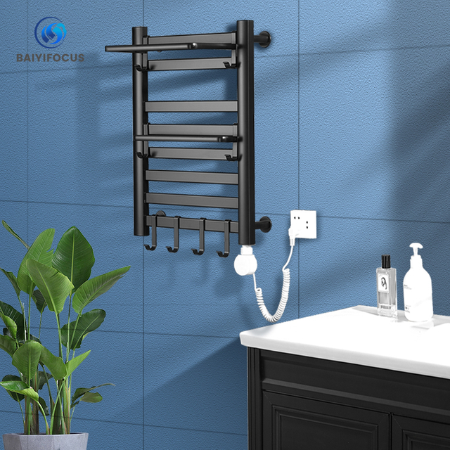 Intelligent electric heating space aluminum carbon fiber heating intelligent constant temperature drying towel rack