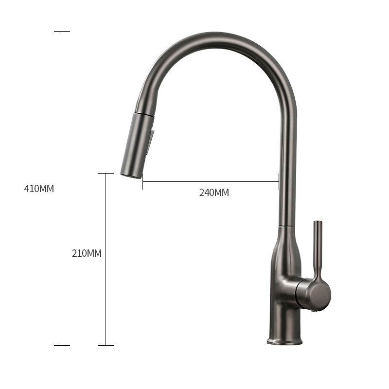 Kitchen pullout faucet washbasin sink laundry closet pool hot and cold