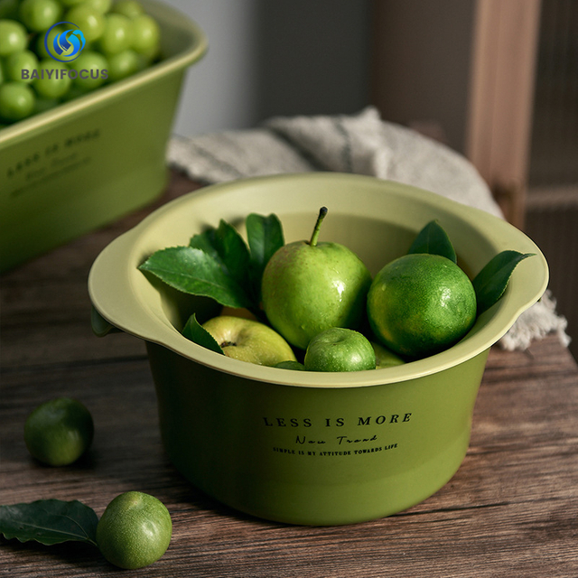 Round two-layer draining basket household kitchen vegetable washing fruit storage sink draining basket