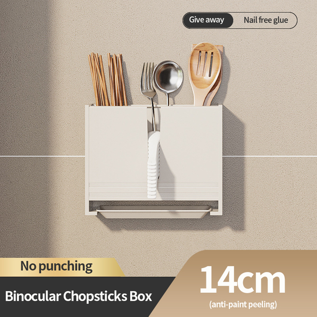 Household Double Cage Chopsticks Barrel Metal Kitchen Utensil Chopstick Barrel