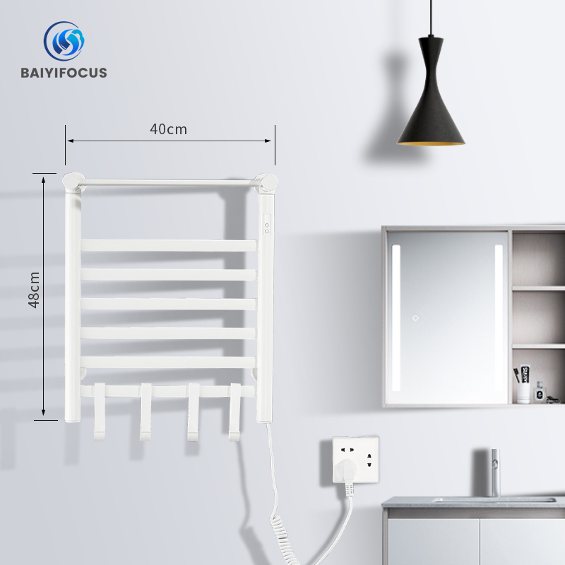 Smart Electric Towel Rack Space Aluminum Carbon Fiber Heated Towel Rack Bathroom Supplies Drying Towel Rack