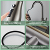 Kitchen all-copper pull-out hot and cold water faucet sink universal telescopic home washbasin splash-proof supercharged faucet
