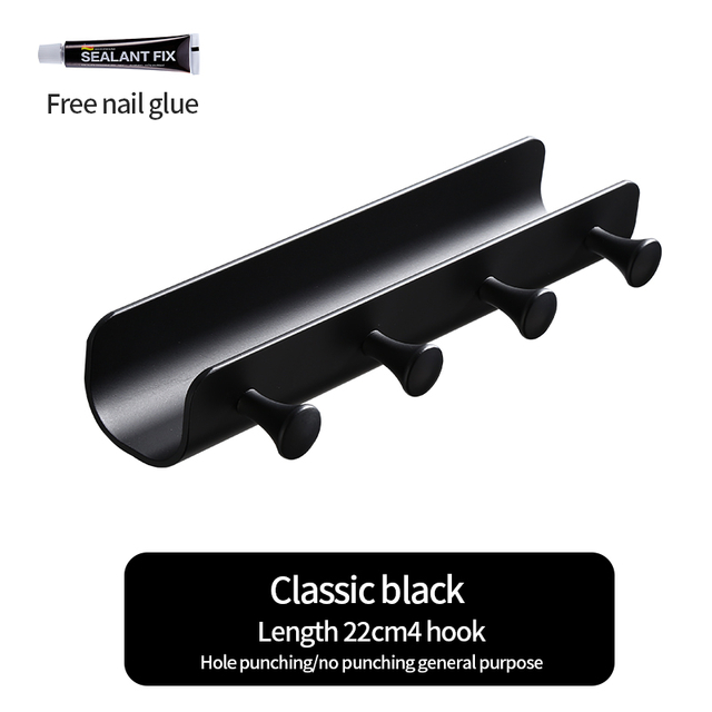 Black Decorative Wall Hanging Hook Rack Bathroom Kitchen Hanger Hook Rack