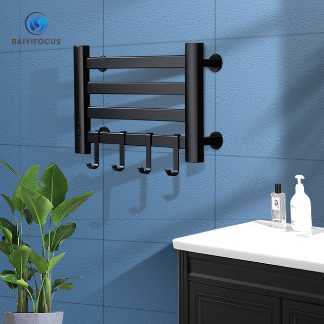Intelligent electric heating towel rack space aluminum carbon fiber heating intelligent constant temperature drying towel rack