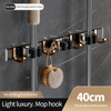Space Aluminum Mop Holder Space Aluminum 3 Clip 4 Hook Mop Holder