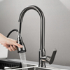 Kitchen pull-out hot and cold faucet full copper washbasin washbasin sink splash-proof rotating telescopic faucet