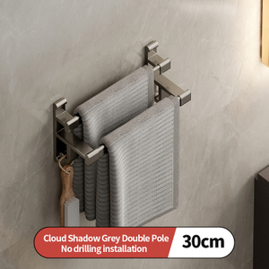 Towel Rack Wall Mounted Towel Rack Double Rod Bathroom Towel Rack