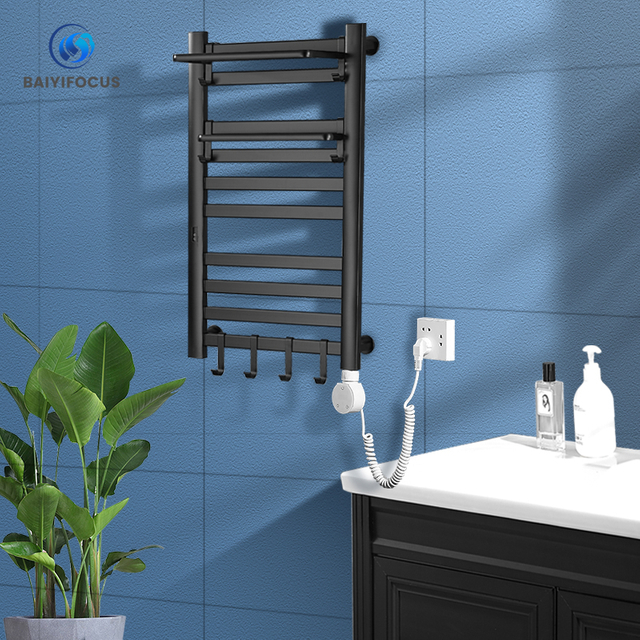 Towel Warmer Heating Towel Rack Square Rod Stainless Steel Bathroom Towel Rack