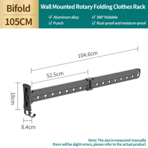 Aluminum alloy clothesline telescopic clothes hook clothes hanger folding wall-mounted clothes hanger