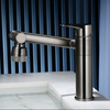 Bathroom faucet full copper hot and cold gun gray rotating universal faucet basin washbasin mechanical arm ABS nozzle