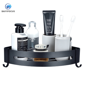 Black Bathroom Shower Rack Aluminum Angle Triangle Soap Basket Wall Mounted Shower Organizer