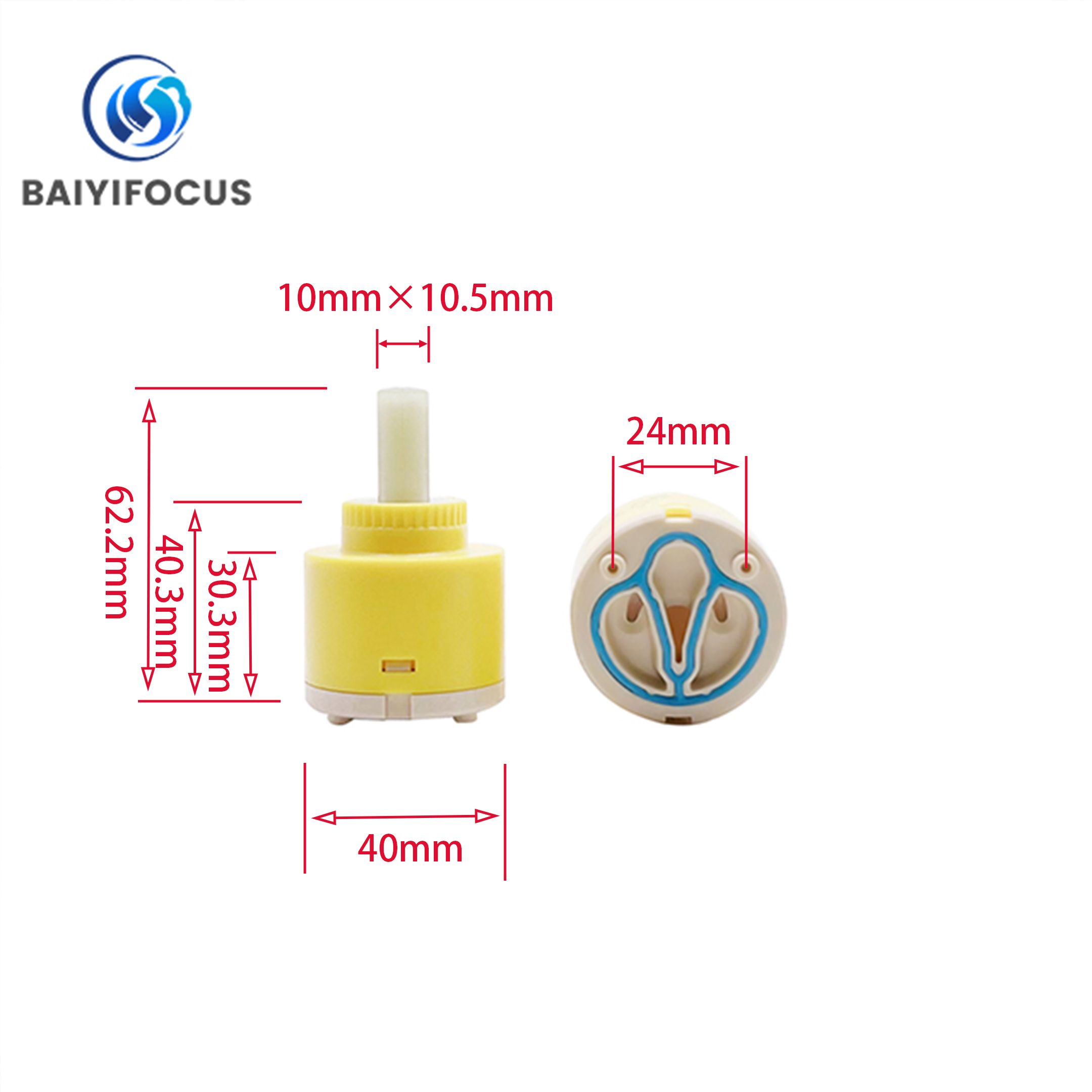 Ceramic Spool 40mm Diameter Reverse Faucet Valve Replacement Shower