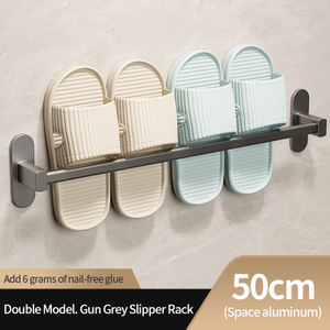50cm wall-mounted non-punching creative rack door rear shoe storage artifact bathroom slippers rack
