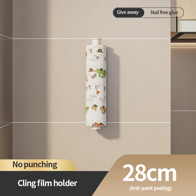 Wall hanging dual-purpose rotary hook Non perforated plastic wrap roll holder Multifunctional rotary hook