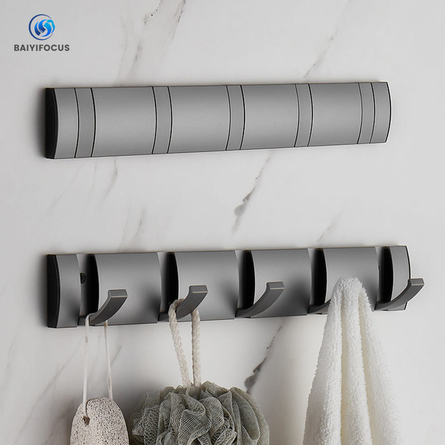 Foldable Metal Living Room Wardrobe Clothes Hidden Hook Kitchen Wall Bracket Hook