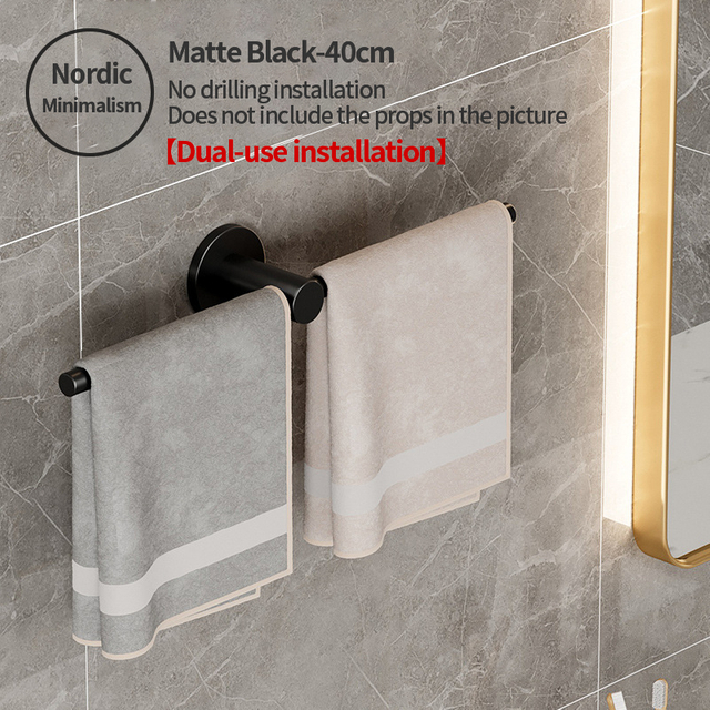 Square Rod Bathroom Accessories High Quality Swivel Towel Rack Double Adjustable Towel Rod